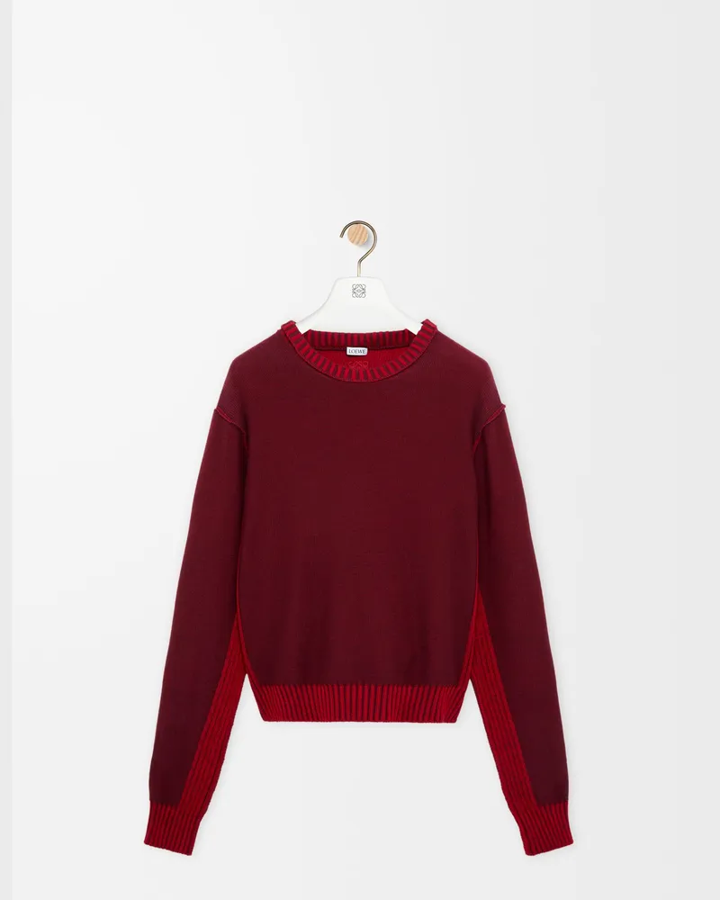 Loewe Sweater In Cotton And Wool Size Hombre Burgundy