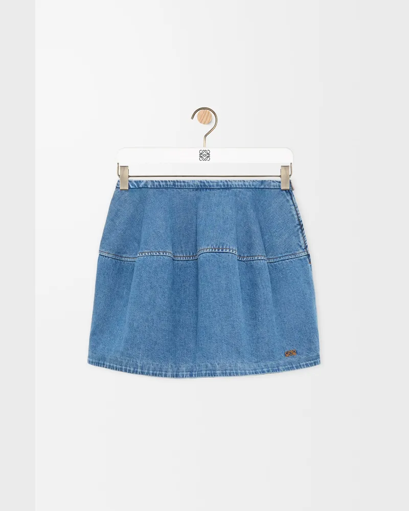 Loewe Balloon Skirt In Denim Size Mujer Light