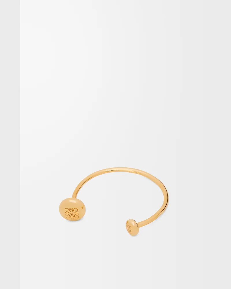 Loewe Anagram Pebble Cuff In Sterling Silver Size Mujer Gold