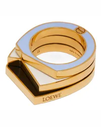 Loewe Luxury Stacked pivot ring in sterling silver and enamel Gold