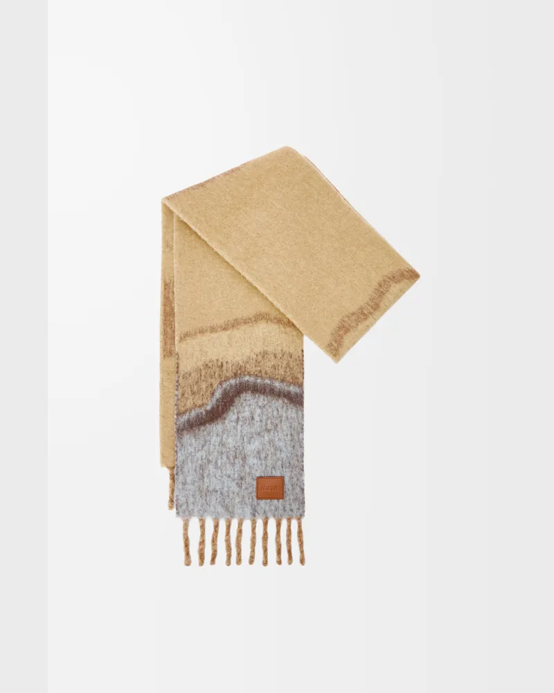 Loewe Scarf In Alpaca And Wool Blend Mujer Camel