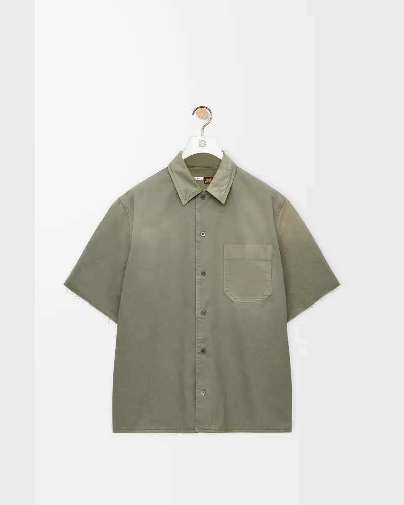 Loewe Anagram Short Sleeve Shirt In Cotton Size Hombre Sage