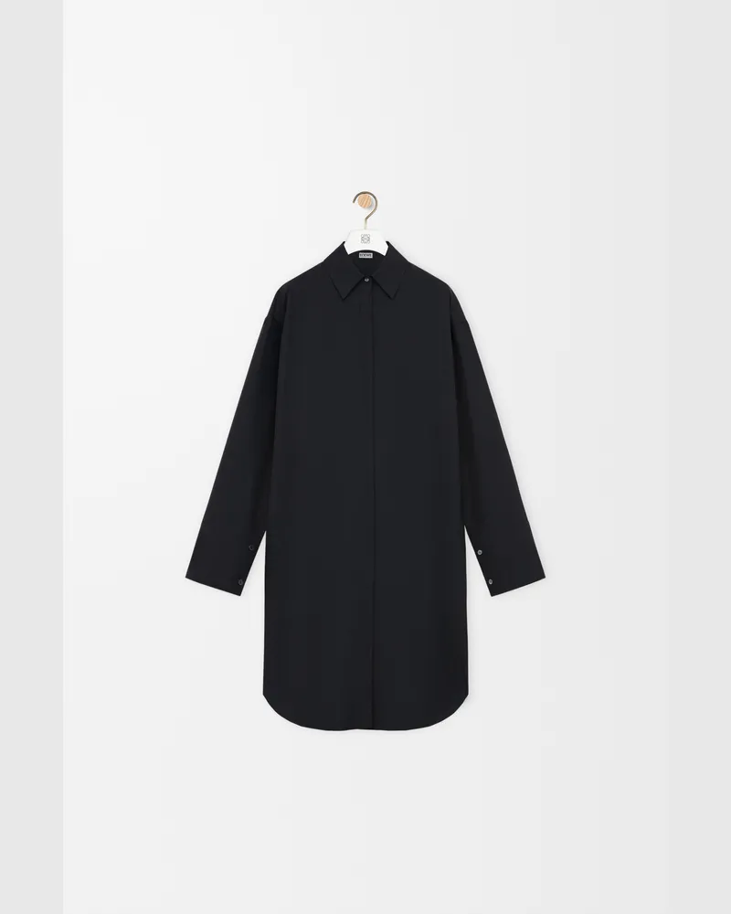 Loewe Shirt Dress In Silk Size Mujer Black