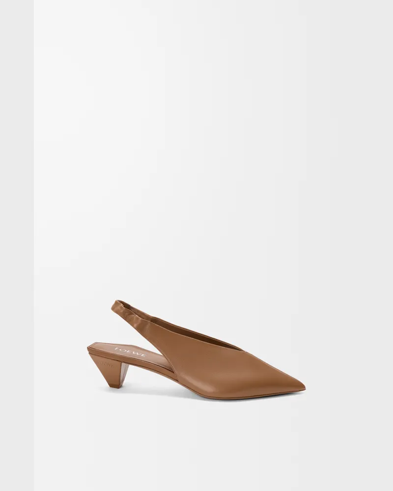 Loewe Origami Cubic Slingback In Lambskin Size Mujer Mocha