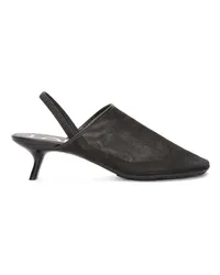 Loewe Luxury Petal slingback heel sandal in mesh Black