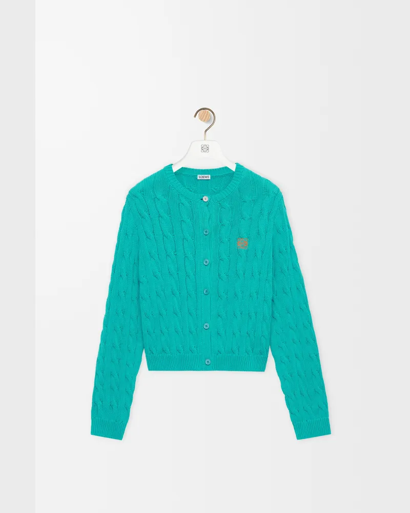 Loewe Cardigan In Cotton Size Mujer Turquoise