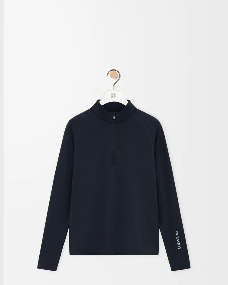 Loewe Mock Neck Top In Technical Knit Size Hombre Black