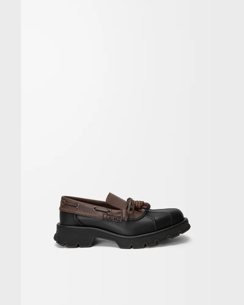 Loewe Bobby Derby In Leather skin And Vegetable-tanned Leather skin Size Hombre Black