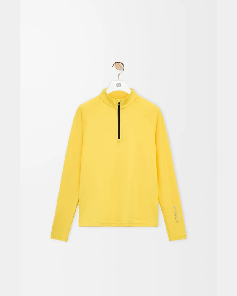 Loewe Mock Neck Top In Technical Knit Size Hombre Yellow