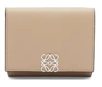 Luxury Anagram trifold wallet in pebble grain calfskin