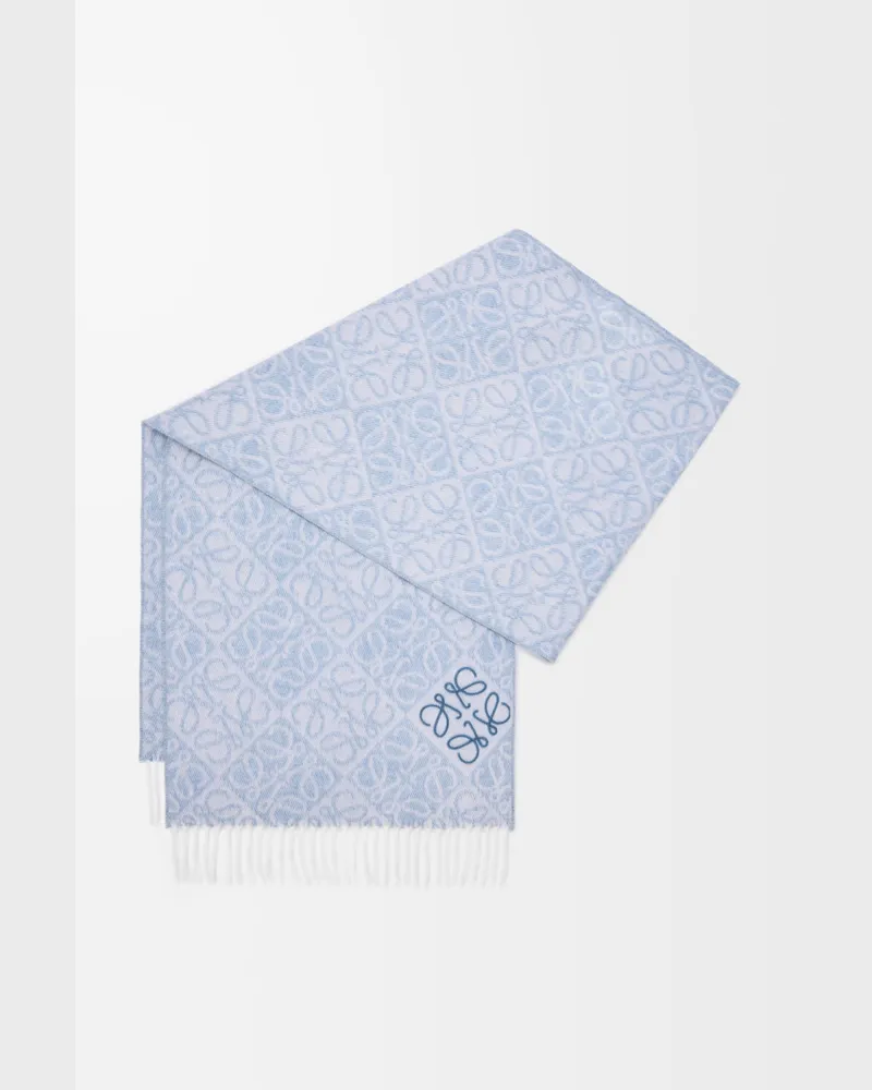 Loewe Anagram Scarf In Wool And Cashmere Mujer Light