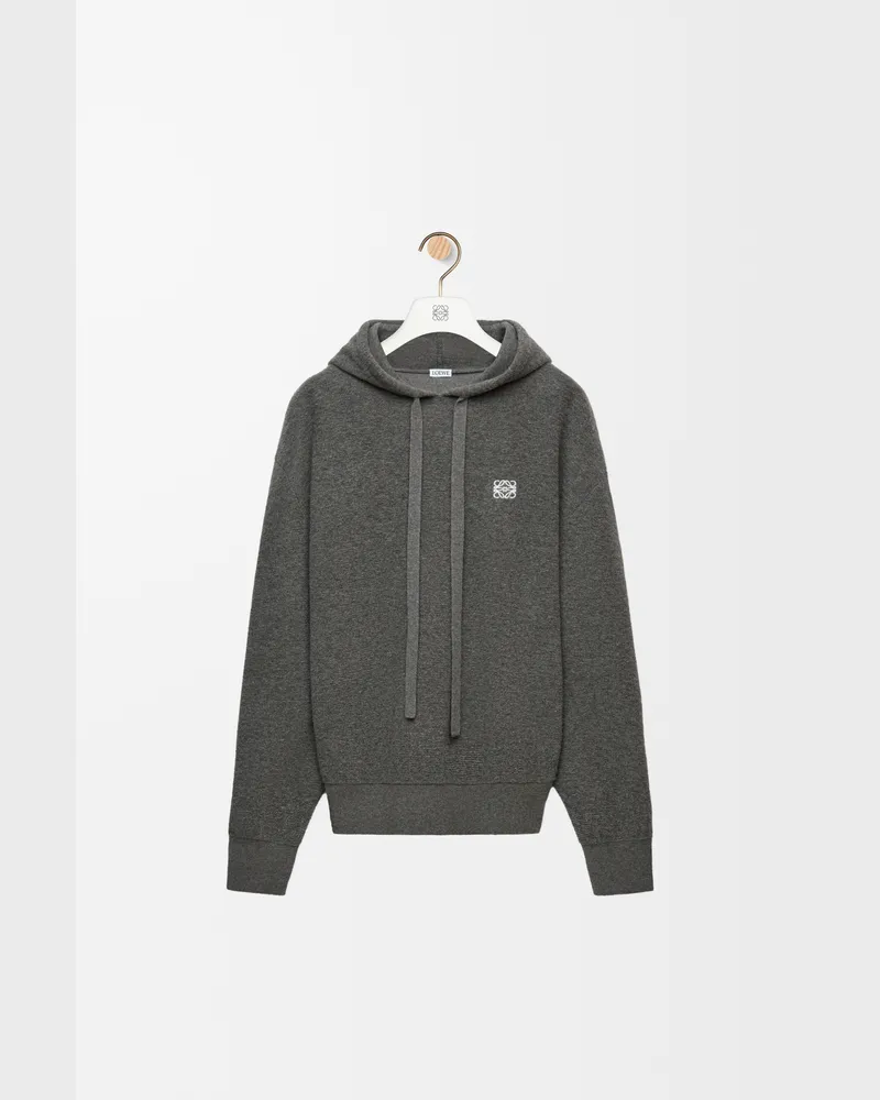 Loewe Hoodie In Wool Size Hombre Grey
