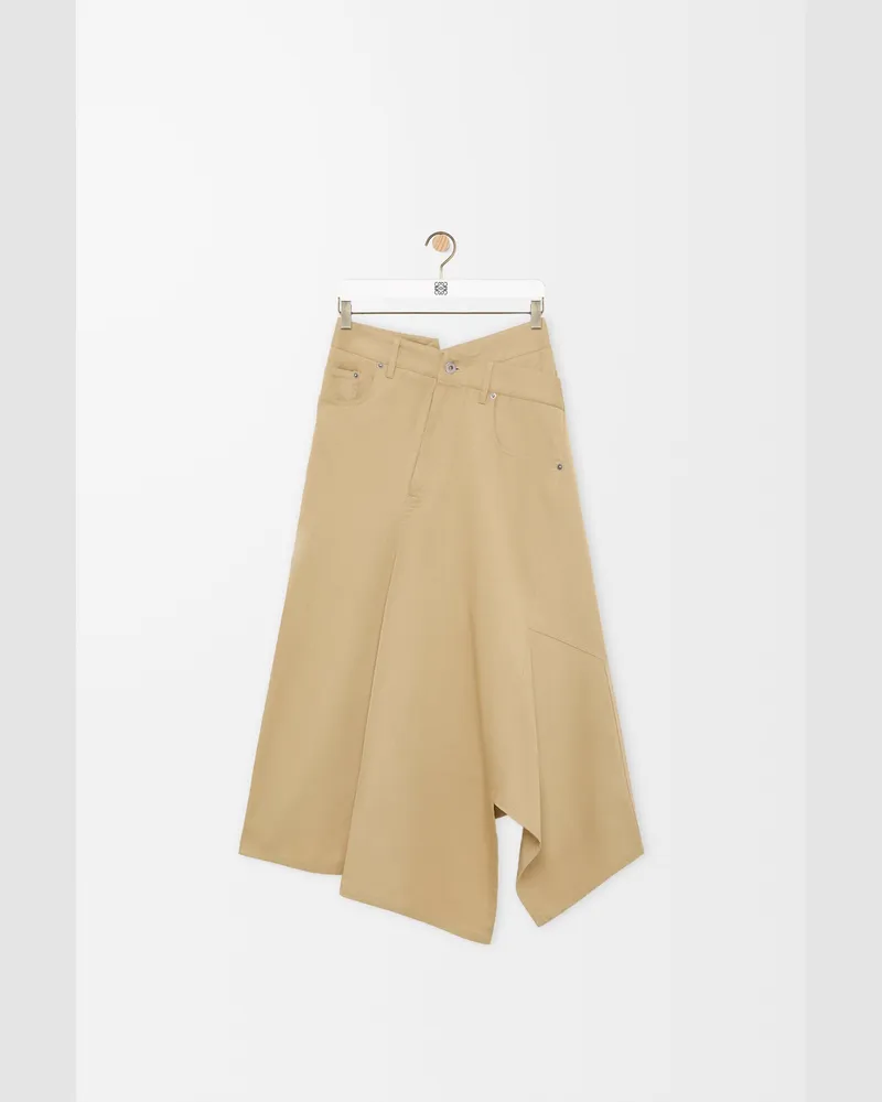 Loewe Asymmetric Skirt In Cotton Size Mujer Beige