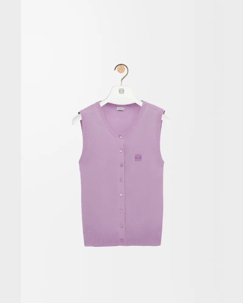 Loewe Vest In Cashmere And Silk Size Mujer Lilac
