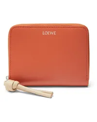 Loewe Luxury Knot compact zip around wallet in shiny nappa calfskin Maple