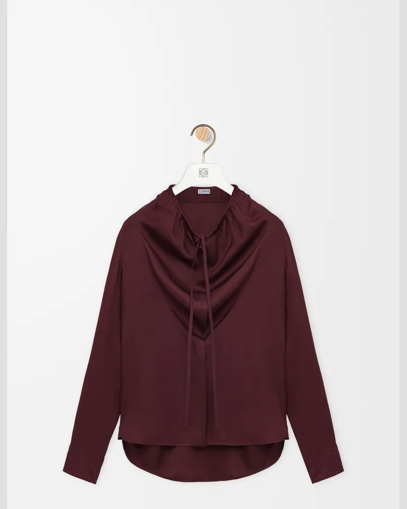 Loewe Blouse In Silk Size Mujer Burgundy