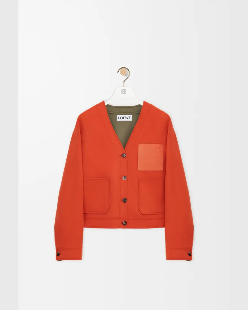 Loewe Cardigan In Wool And Cashmere Size Mujer Khaki