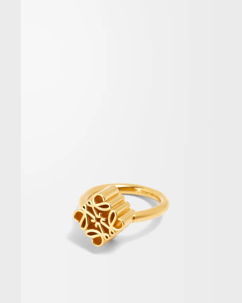 Loewe Single Anagram Ring In Sterling Silver Size Mujer Gold