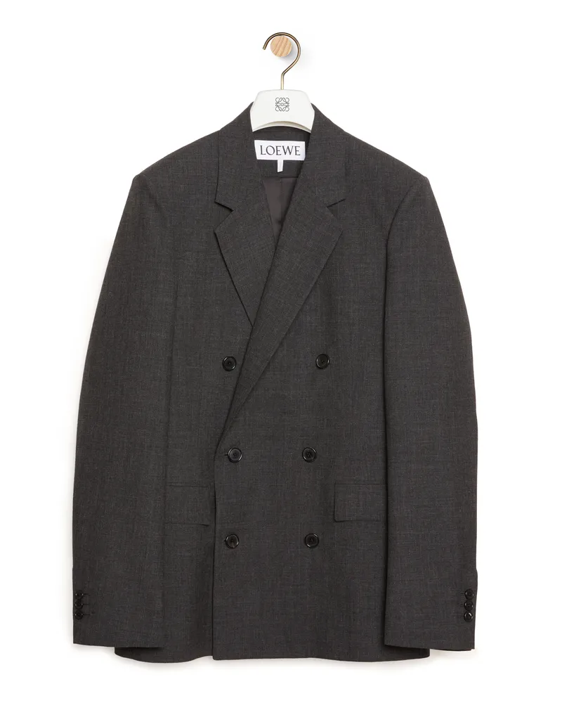 Loewe Luxury Double breasted jacket in wool Anthracite