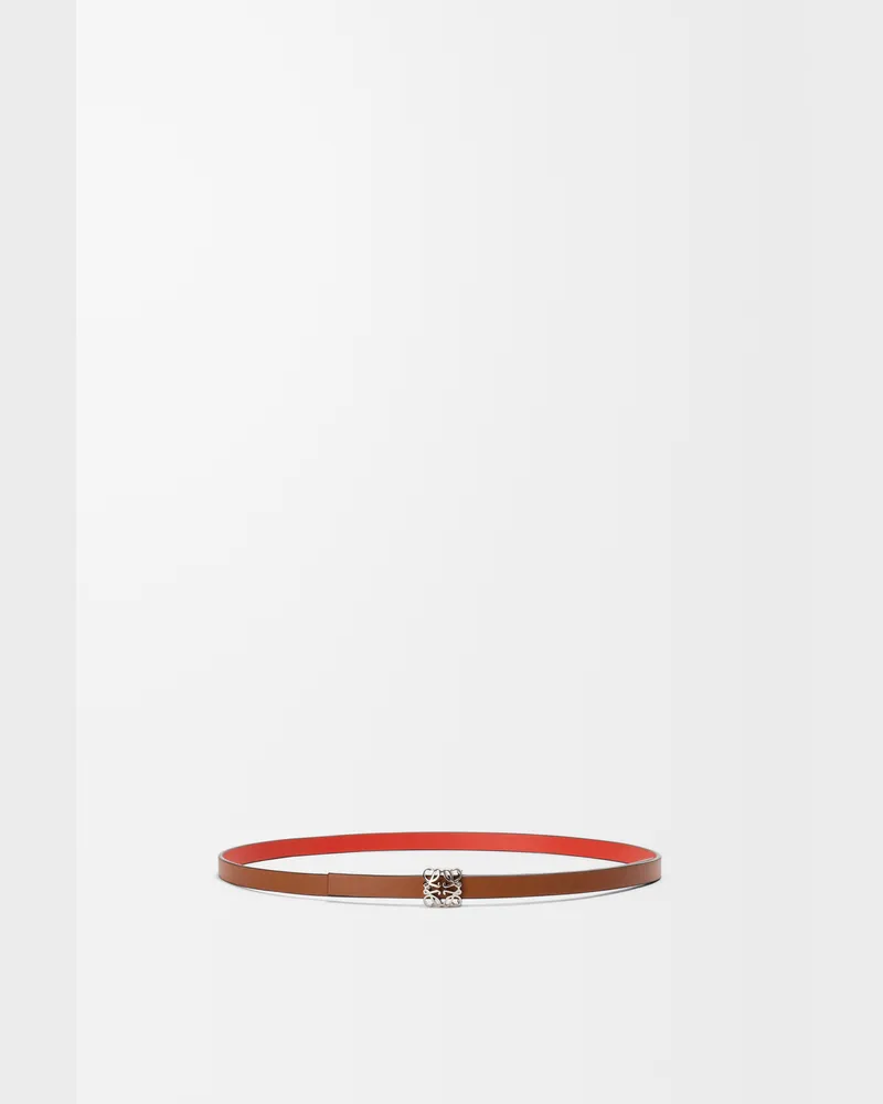 Loewe Reversible Anagram Bombé Belt In Leather skin Size Mujer Squirrel