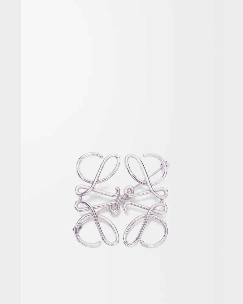 Loewe Anagram Brooch In Metal Mujer Palladium