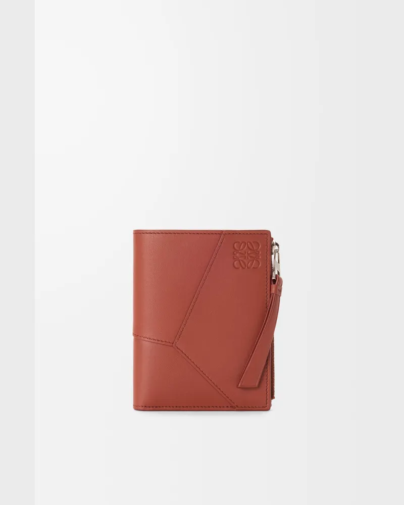 Loewe Puzzle Slim Compact Wallet In Leather skin Hombre Tomette