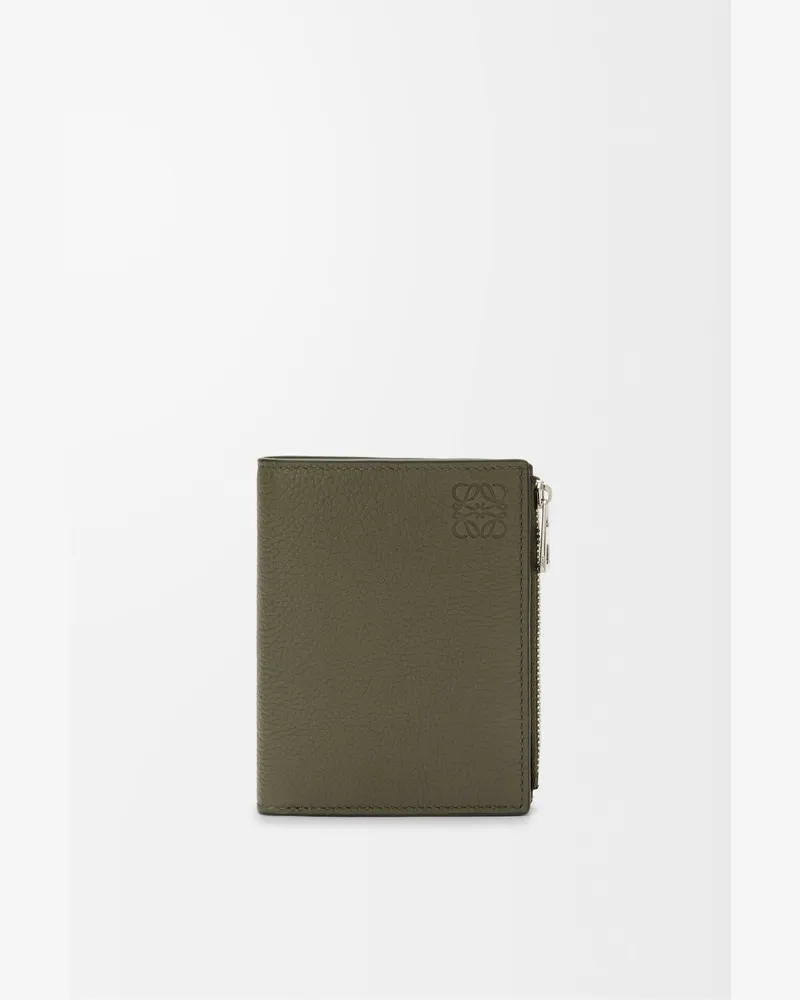 Loewe Slim Compact Wallet In Soft Grained Leather skin Hombre Khaki