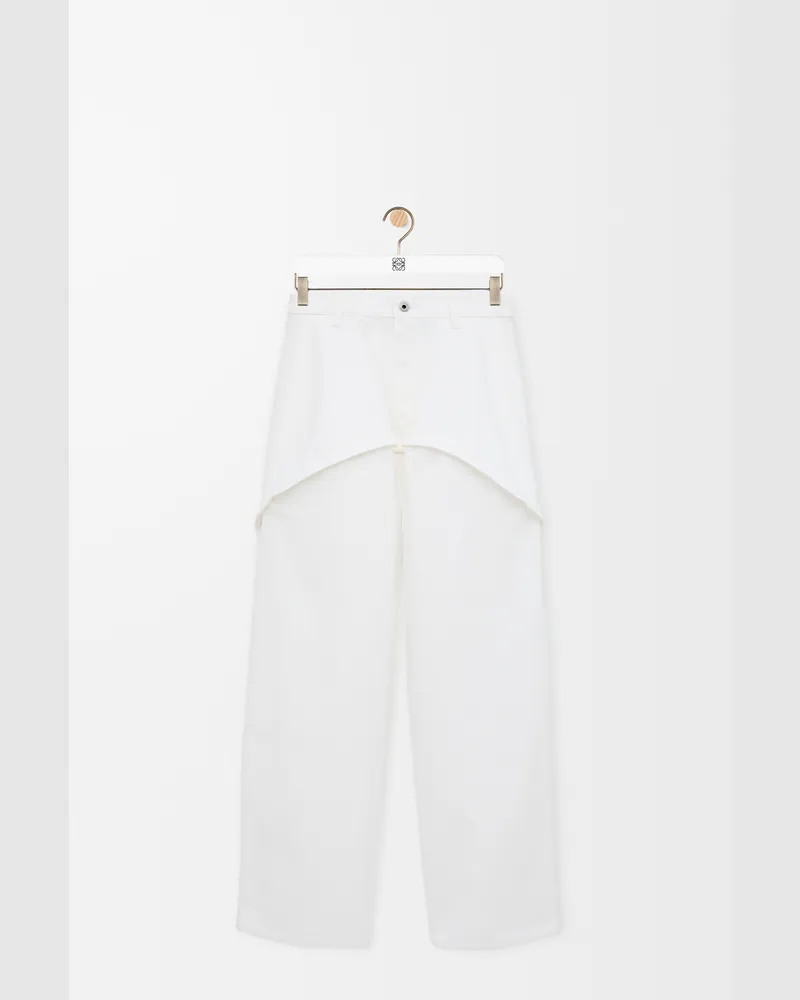Loewe Trousers In Denim Size Mujer White