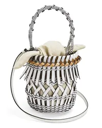 Loewe Luxury Small Fringes Bucket bag in calfskin White