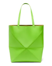 Loewe Luxury XL Puzzle Fold tote in shiny calfskin Vivid