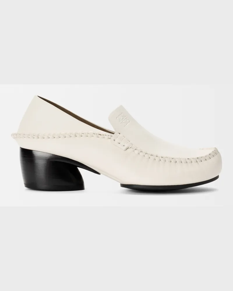 Loewe Oval Loafer In Soft Leather skin Size Mujer White