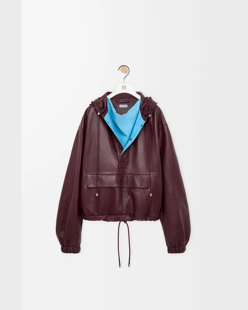 Loewe Anorak In Nappa Lambskin Size Hombre Burgundy