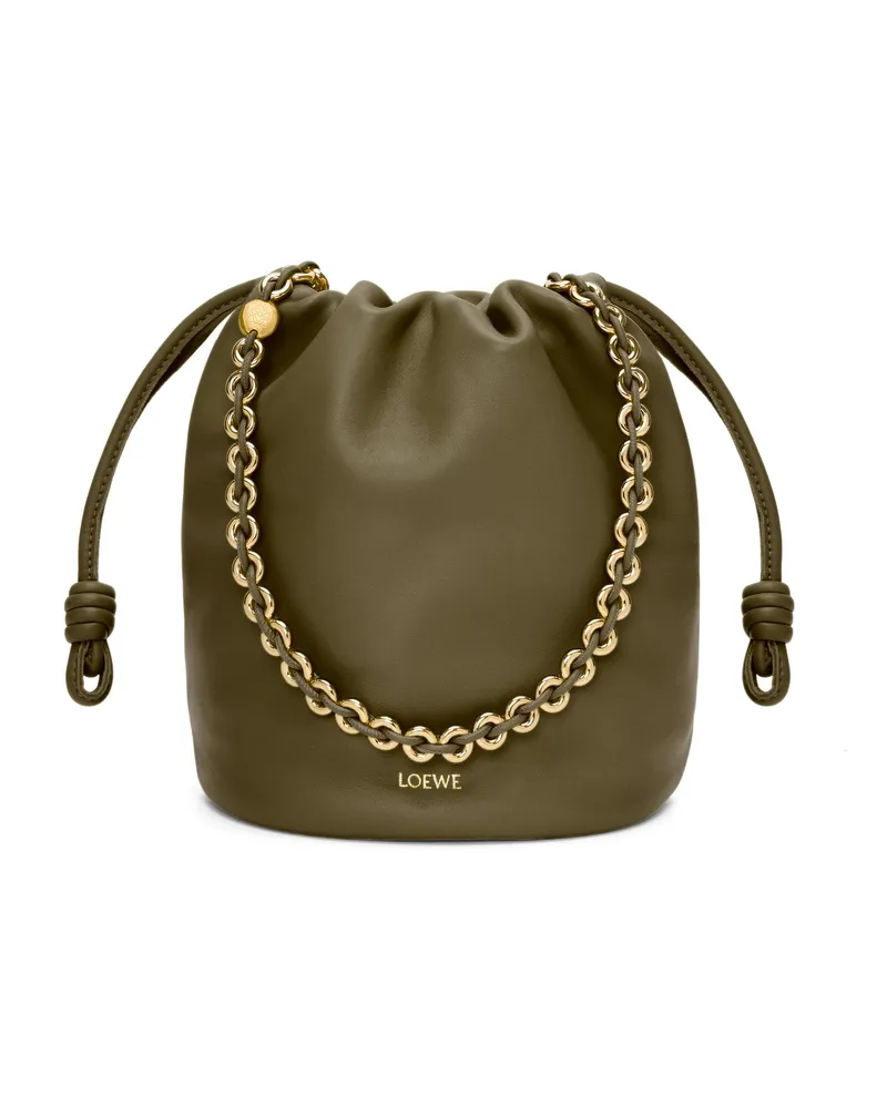 Loewe Luxury Flamenco Purse Bucket In Mellow Nappa Lambskin Dark