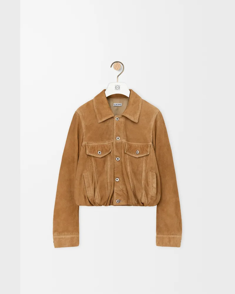 Loewe Jacket In Suede Goatskin Size Mujer Camel
