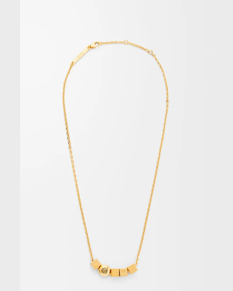Loewe Pebble Cube Necklace In Sterling Silver Mujer Gold