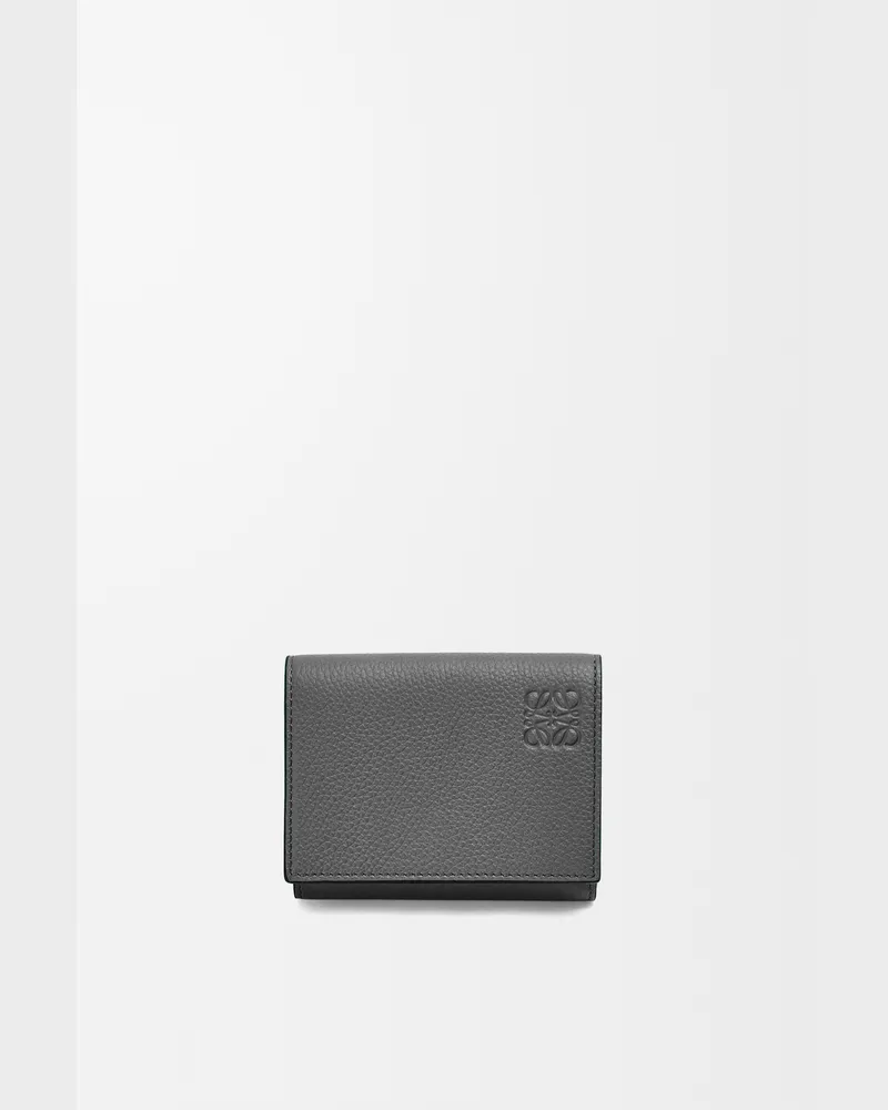 Loewe Trifold Wallet In Soft Grained Leather skin Hombre Anthracite