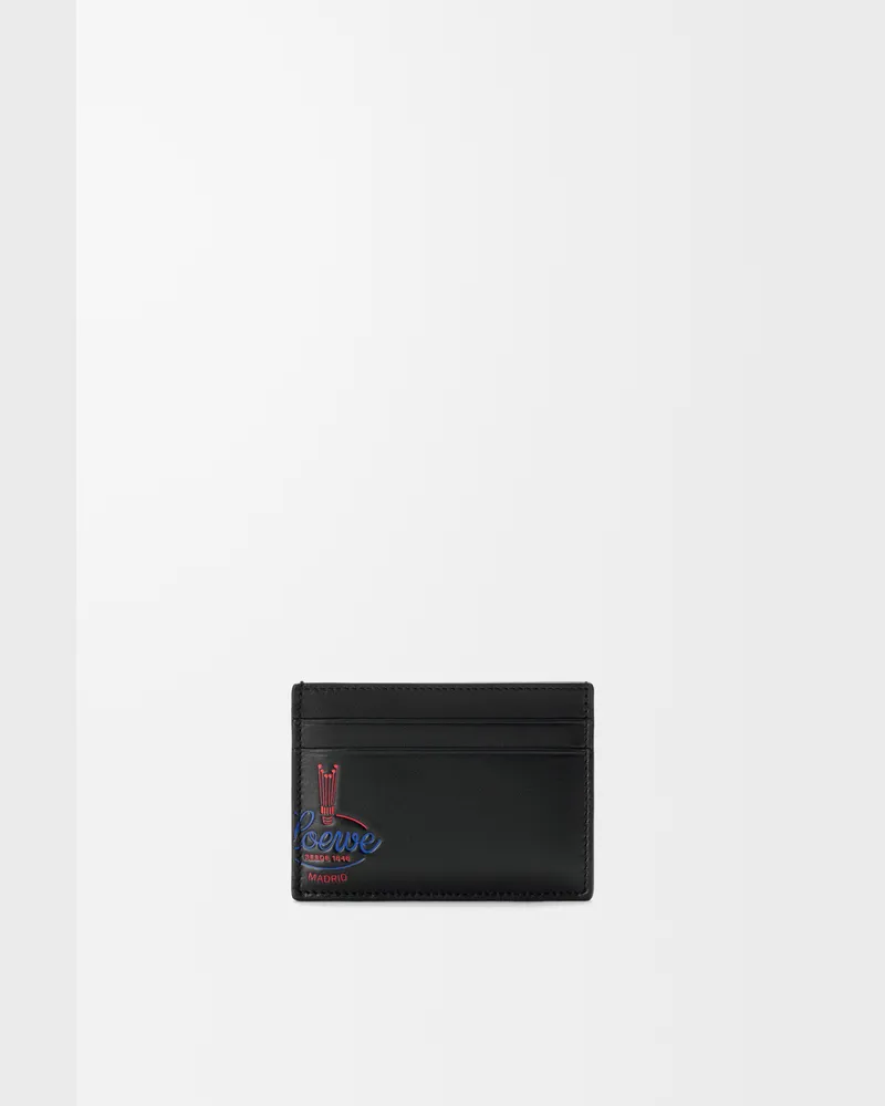 Loewe Plain Cardholder In Shiny Leather skin Hombre Black