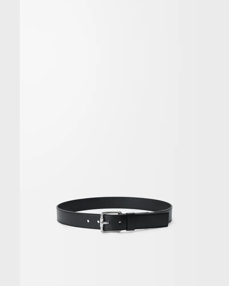 Loewe Roller Curve Belt In Shiny Sleek Leather skin Size Hombre Black