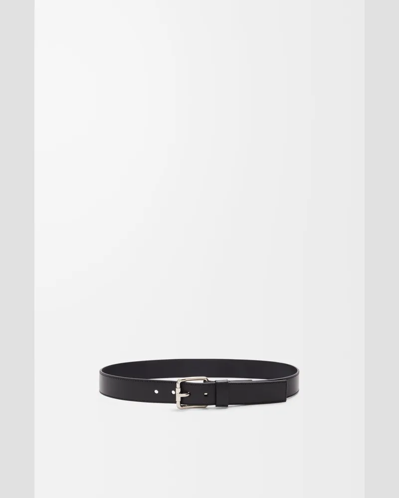 Loewe Roller Curve Belt In Shiny Sleek Leather skin Size Hombre Black