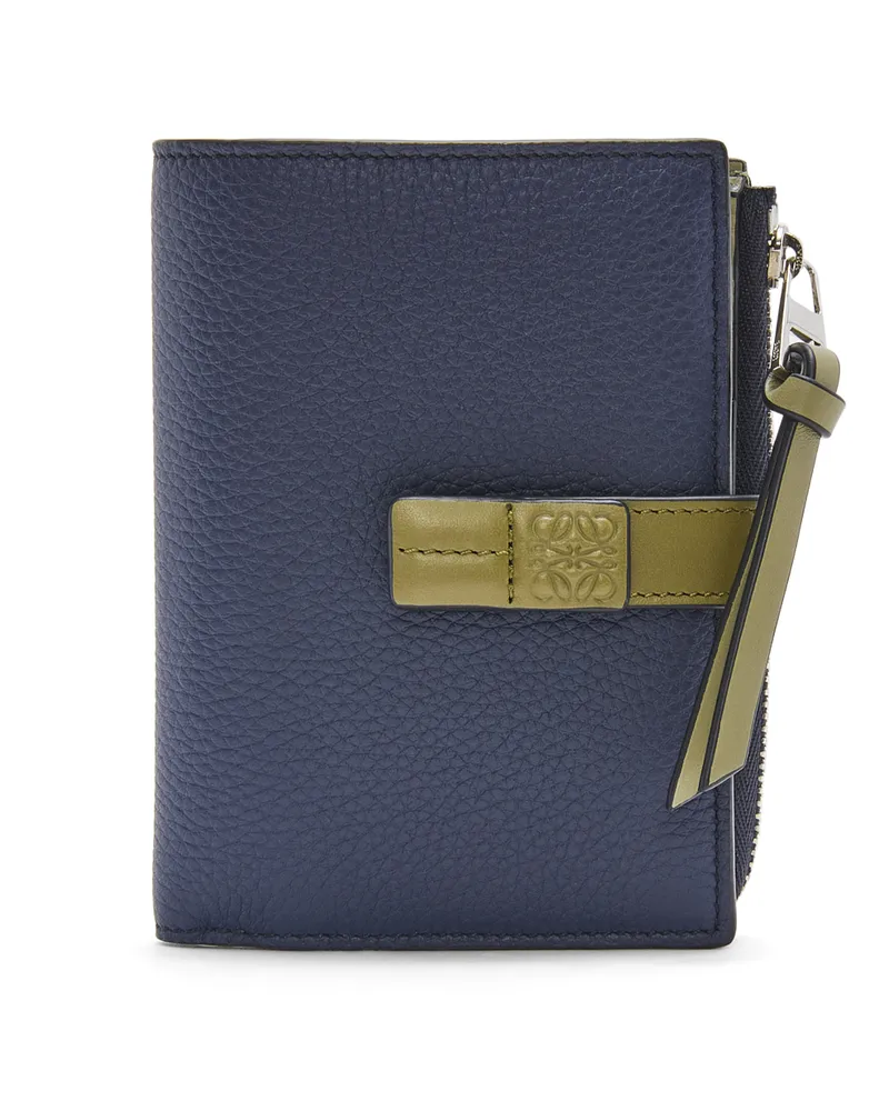 Loewe Luxury Slim compact wallet in soft grained calfskin Abyss