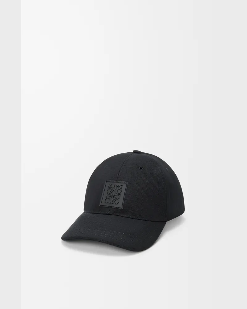 Loewe Patch Cap In Canvas Size Hombre Black