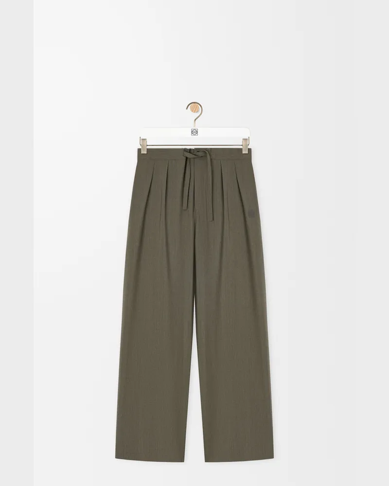 Loewe Drawstring Trousers In Wool Size Hombre Khaki