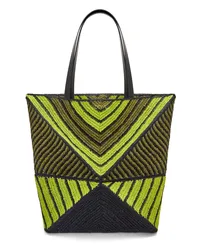 Loewe Luxury XL Puzzle Fold Tote in raffia Anise