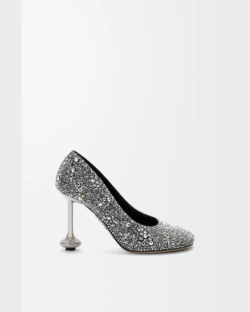 Loewe Toy Pump In Suede And Strass Size Mujer Silver