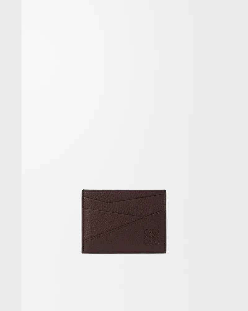 Loewe Puzzle Plain Cardholder In Supple Grained Leather skin Hombre Chocolate