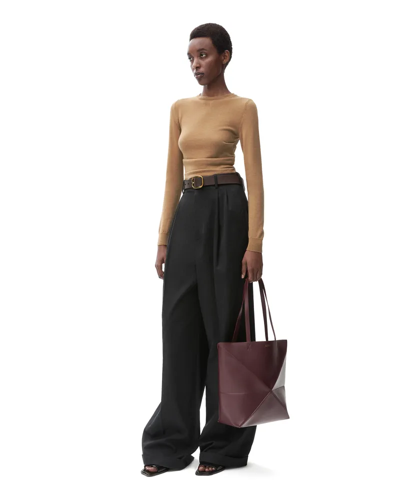 Loewe Luxury Draped sweater in cashmere and silk Brown