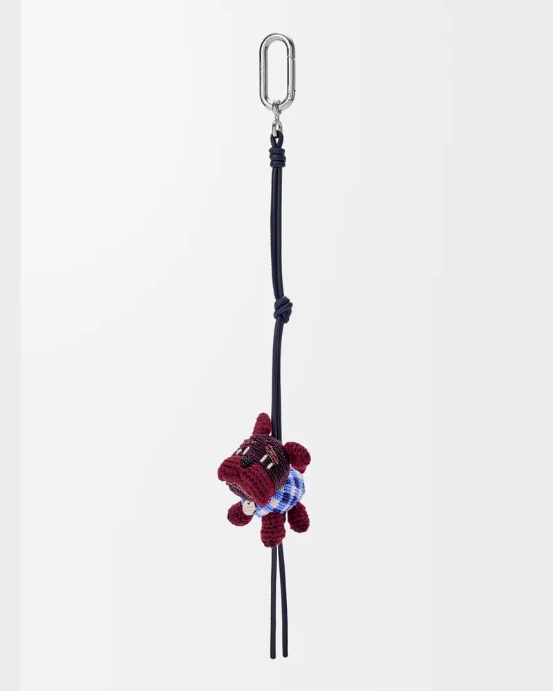 Loewe Bulldog Charm In Beads And Felt Mujer Multicolor