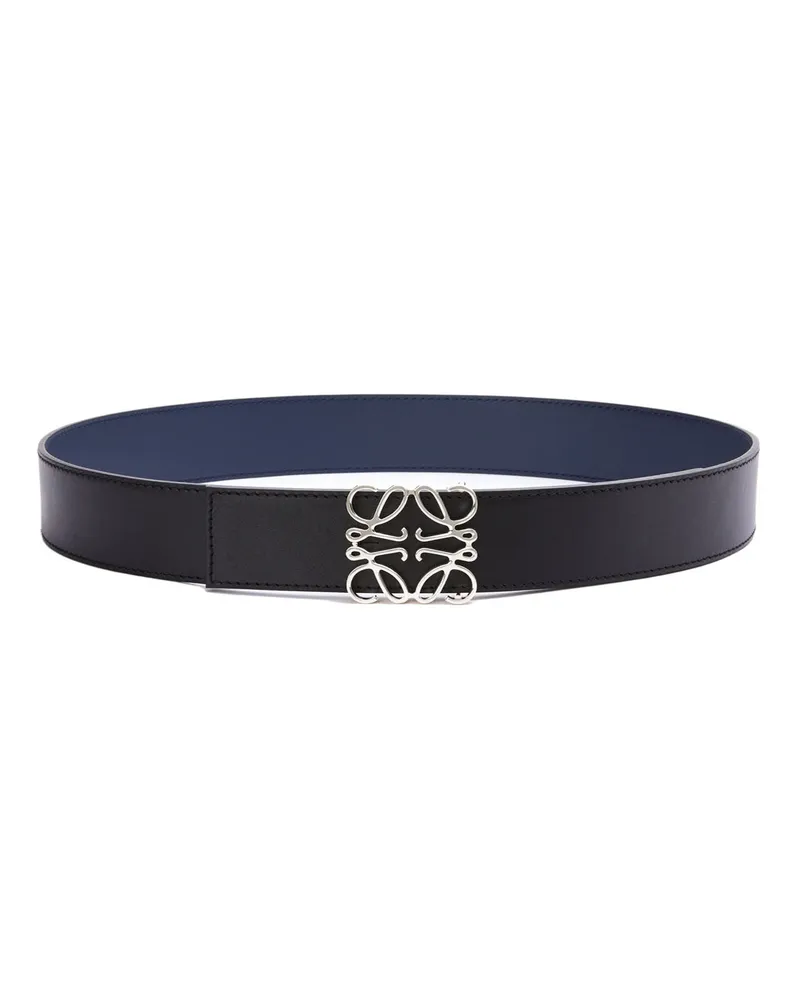 Loewe Luxury Reversible Anagram belt in smooth calfskin Ocean