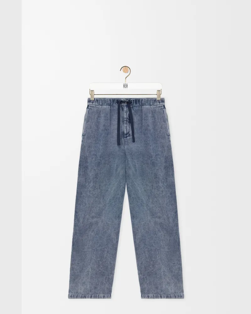 Loewe Drawstring Trousers In Cotton And Linen Size Hombre Grey