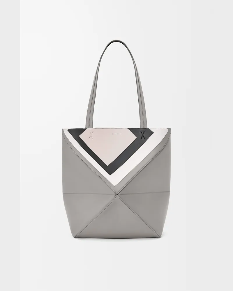 Loewe Medium Puzzle Fold Tote In Nappa Leather skin Mujer Grey